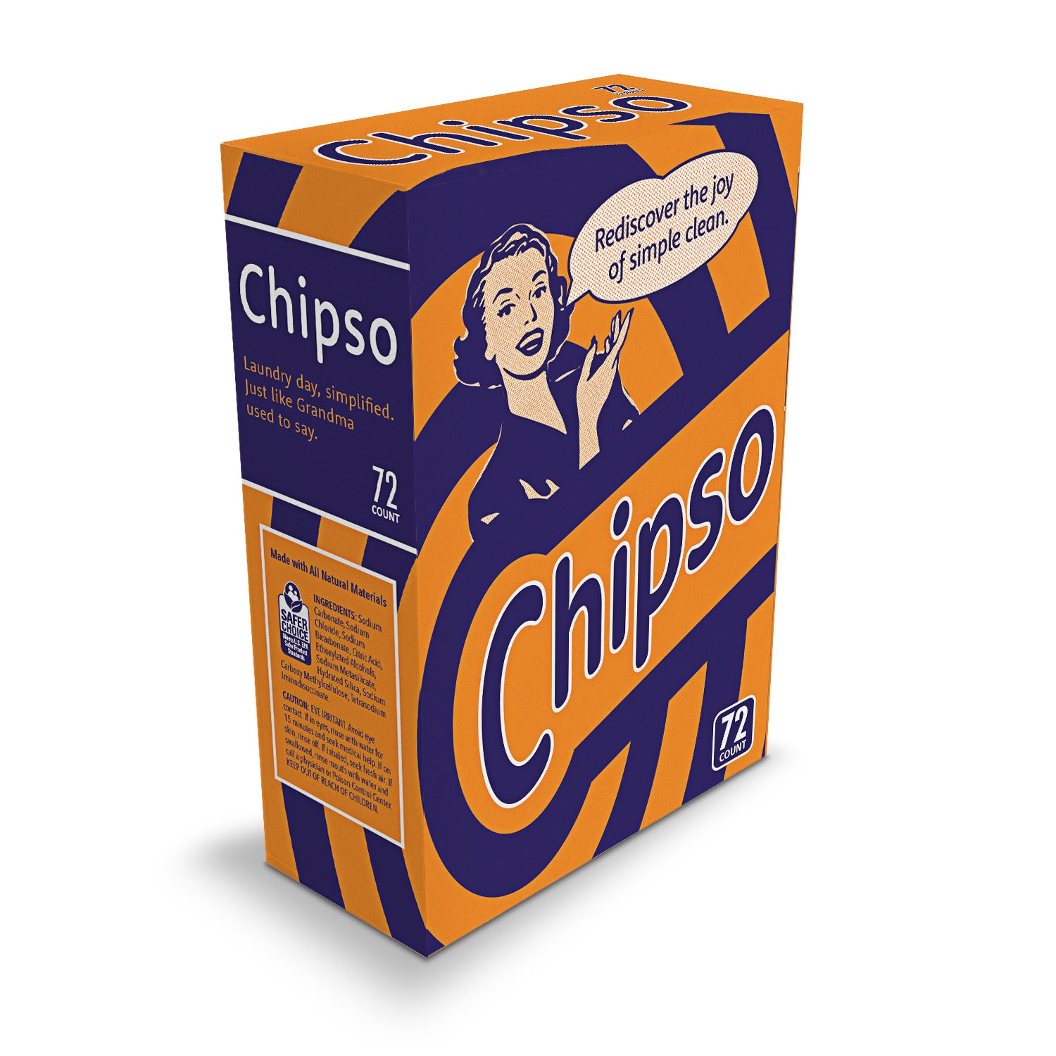 Chipso 72 Count Laundry & All Purpose Natural Soap Packs