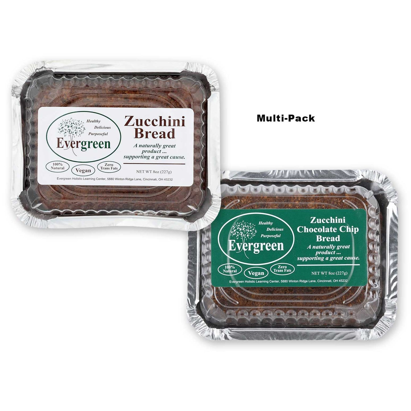 Evergreen Holistic Foods Vegan Zucchini Bread Multi-Pack - 16 / 8oz packs
