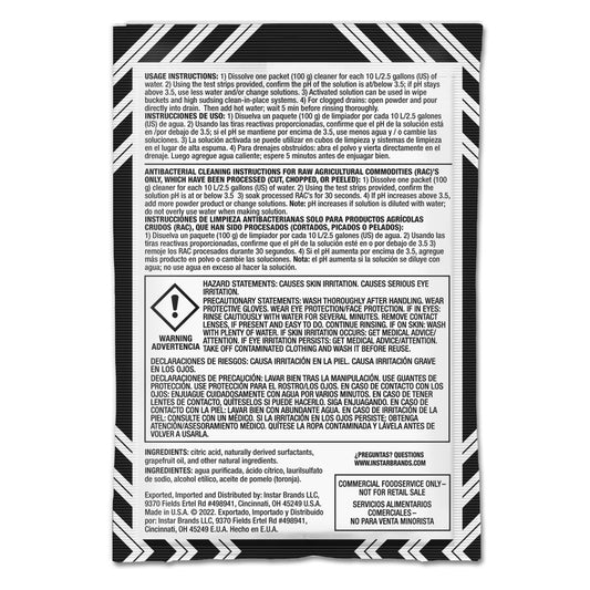 Powder Antibacterial Cleaner Case - (Qty 50) 100 gram pouch - Food Contact Approved (FCA)