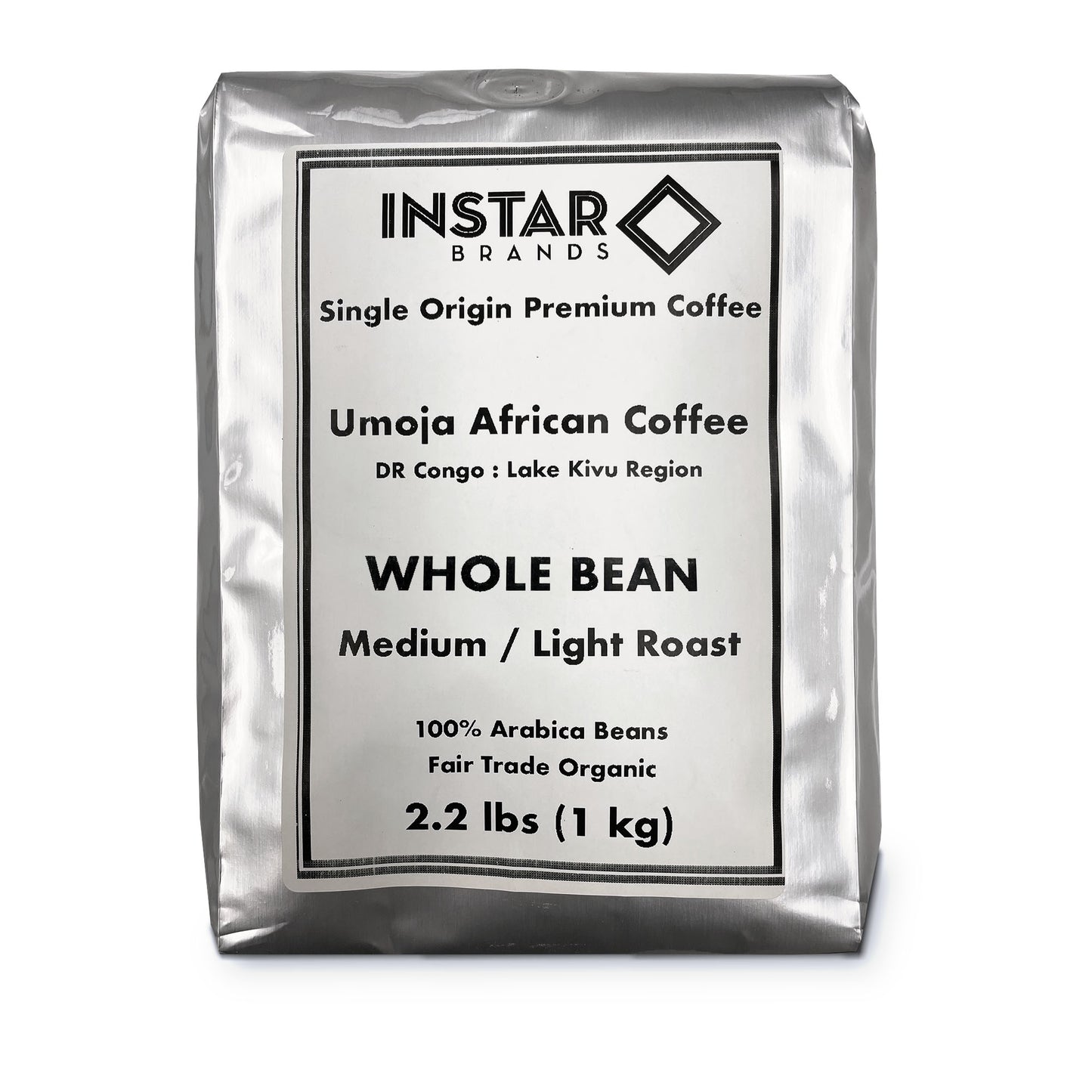 Umoja Premium Select African (Congo) Coffee - 1 kg (2.2 Lb) Whole Bean